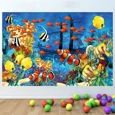 Sea Underwater Fish Coral Kids Nursery Bedroom Vinyl Wall Sticker Poster